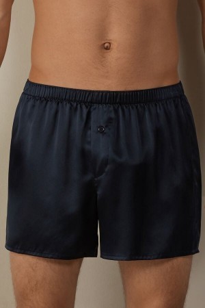 Intimissimi Silk Boxers Blauw | NLQCS80959